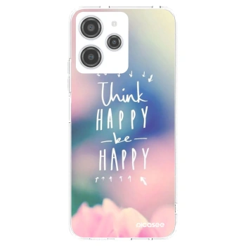 Picasee silikonowe przeźroczyste etui na Xiaomi Redmi 12 4G - Think happy be happy