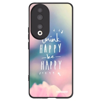 Picasee silikonowe czarne etui na Honor 90 5G - Think happy be happy