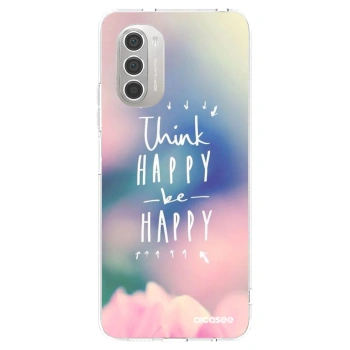 Picasee silikonowe przeźroczyste etui na Motorola Moto G51 - Think happy be happy