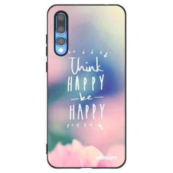 Picasee silikonowe czarne etui na Huawei P20 Pro - Think happy be happy