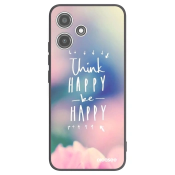 Picasee silikonowe czarne etui na Xiaomi Redmi 12 5G - Think happy be happy
