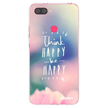 Picasee silikonowe przeźroczyste etui na Xiaomi Mi 8 Lite - Think happy be happy