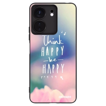 Picasee silikonowe czarne etui na Xiaomi Redmi 13C 4G - Think happy be happy