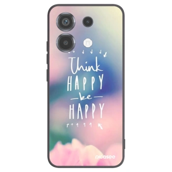 Picasee silikonowe czarne etui na Xiaomi Poco X6 - Think happy be happy