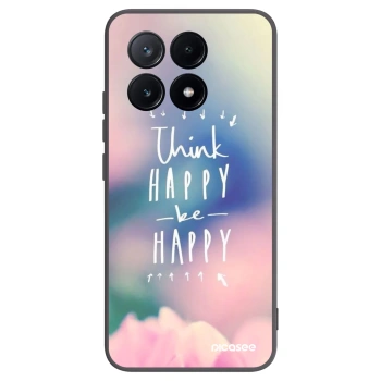 Picasee silikonowe czarne etui na Xiaomi Poco X6 Pro - Think happy be happy