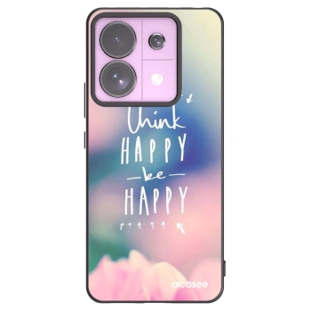 Picasee silikonowe czarne etui na Xiaomi Redmi Note 13 Pro 5G - Think happy be happy