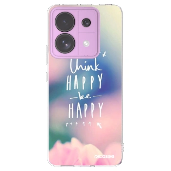 Picasee silikonowe przeźroczyste etui na Xiaomi Redmi Note 13 Pro 5G - Think happy be happy