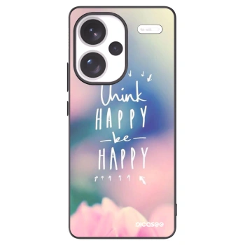 Picasee silikonowe czarne etui na Xiaomi Redmi Note 13 Pro+ 5G - Think happy be happy