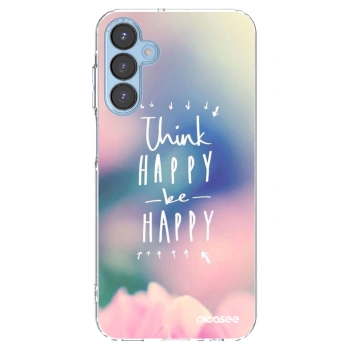 Picasee silikonowe przeźroczyste etui na Samsung Galaxy A15 A156B 5G - Think happy be happy