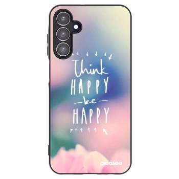 Picasee silikonowe czarne etui na Samsung Galaxy A15 A155F 4G - Think happy be happy
