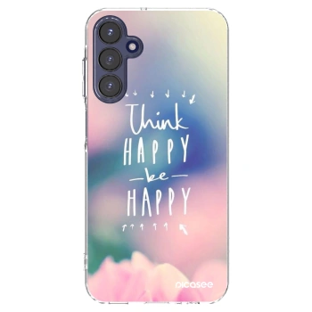 Picasee silikonowe przeźroczyste etui na Samsung Galaxy A15 A155F 4G - Think happy be happy