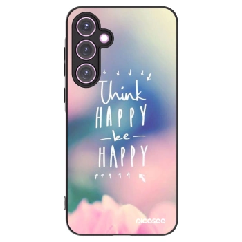 Picasee silikonowe czarne etui na Samsung Galaxy A35 5G A356B - Think happy be happy