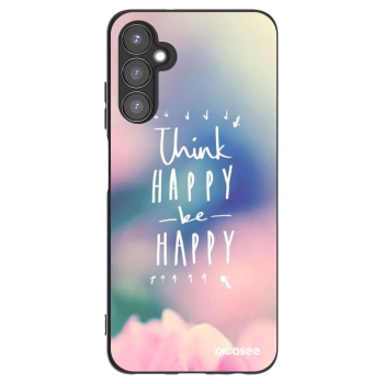 Picasee silikonowe czarne etui na Samsung Galaxy A05s A057G - Think happy be happy