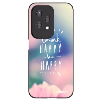 Picasee silikonowe czarne etui na Honor 200 Lite - Think happy be happy