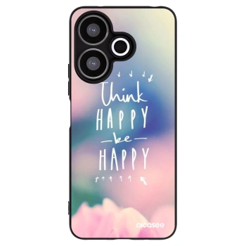 Picasee silikonowe czarne etui na Xiaomi Redmi 13 4G - Think happy be happy