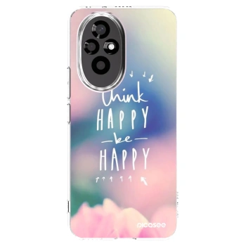Picasee silikonowe przeźroczyste etui na Honor 200 Pro 5G - Think happy be happy