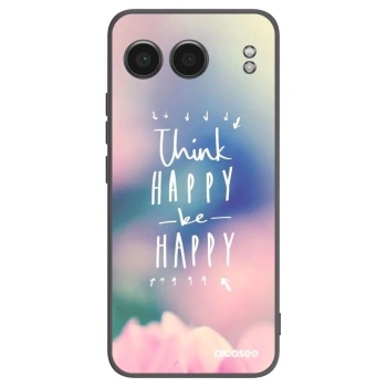 Picasee silikonowe czarne etui na OnePlus Nord 4 - Think happy be happy
