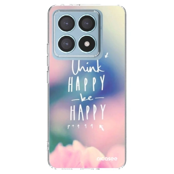 Picasee silikonowe przeźroczyste etui na Xiaomi 14T Pro - Think happy be happy