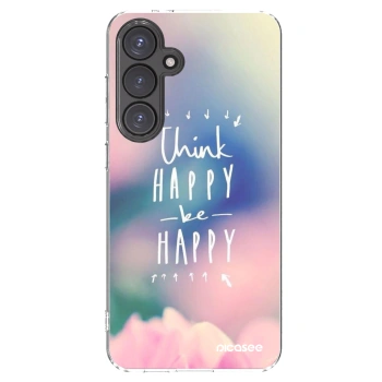 Picasee silikonowe przeźroczyste etui na Samsung Galaxy S24 FE S721B - Think happy be happy
