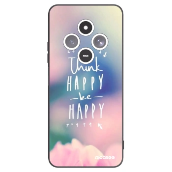 Picasee silikonowe czarne etui na Xiaomi Redmi 14C - Think happy be happy