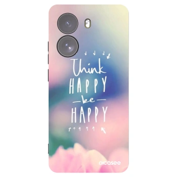 Picasee silikonowe czarne etui na Xiaomi Poco X7 - Think happy be happy