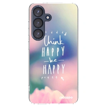 Picasee silikonowe przeźroczyste etui na Samsung Galaxy S25 5G - Think happy be happy