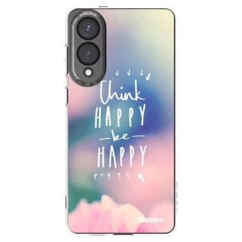 Picasee silikonowe przeźroczyste etui na Samsung Galaxy S25 Edge 5G - Think happy be happy