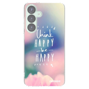 Picasee silikonowe przeźroczyste etui na Samsung Galaxy S25+ 5G - Think happy be happy