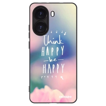Picasee silikonowe czarne etui na Xiaomi Poco X7 Pro 5G - Think happy be happy
