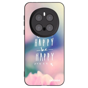 Picasee silikonowe czarne etui na Honor Magic7 Pro 5G - Think happy be happy