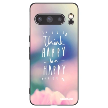 Picasee silikonowe czarne etui na Google Pixel 8 Pro - Think happy be happy