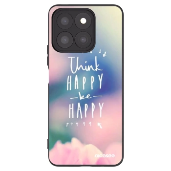 Picasee silikonowe czarne etui na Honor X8c - Think happy be happy