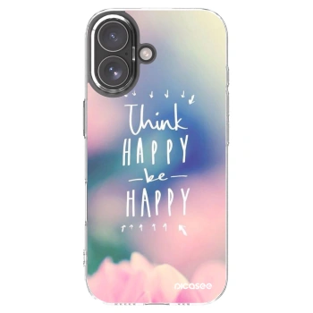 Picasee silikonowe przeźroczyste etui na Apple iPhone 17 - Think happy be happy