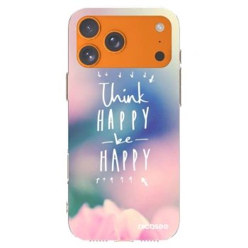 Picasee silikonowe przeźroczyste etui na Apple iPhone 17 Pro Max - Think happy be happy