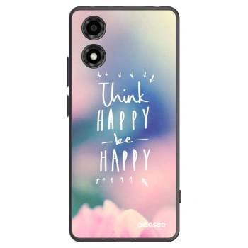 Picasee silikonowe czarne etui na Motorola Moto E14 - Think happy be happy