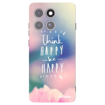 Picasee silikonowe czarne etui na Motorola Edge 60 Pro - Think happy be happy
