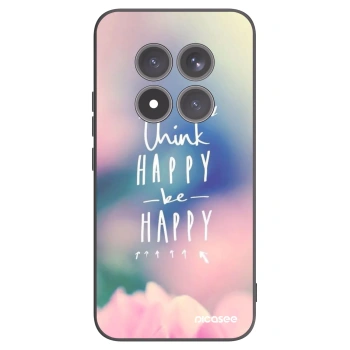 Picasee silikonowe czarne etui na Xiaomi Redmi Note 15 Pro+ - Think happy be happy