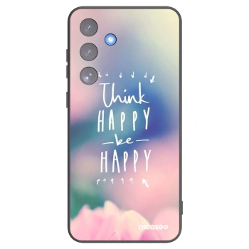 Picasee silikonowe czarne etui na Samsung Galaxy S25 FE 5G - Think happy be happy