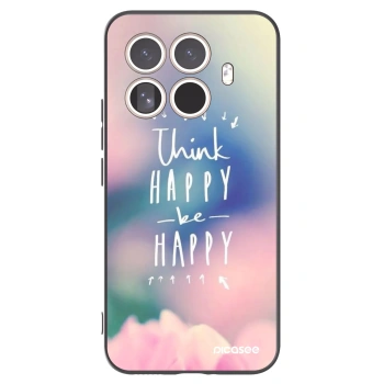 Picasee silikonowe czarne etui na Xiaomi 15T Pro - Think happy be happy