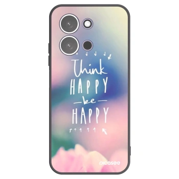 Picasee silikonowe czarne etui na Xiaomi Redmi 15C 5G - Think happy be happy