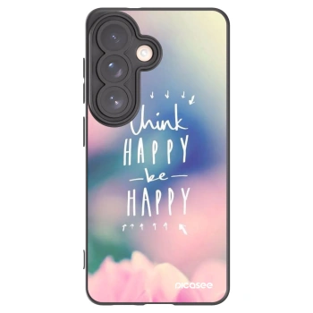 Picasee silikonowe czarne etui na Samsung Galaxy S26 - Think happy be happy