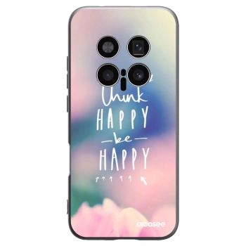 Picasee silikonowe czarne etui na Honor Magic8 Pro 5G - Think happy be happy