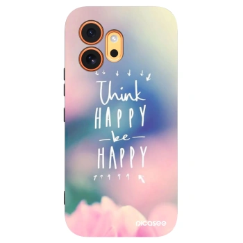 Picasee silikonowe czarne etui na Honor 600 - Think happy be happy