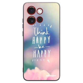 Picasee silikonowe czarne etui na Motorola Edge 60 Neo 5G - Think happy be happy