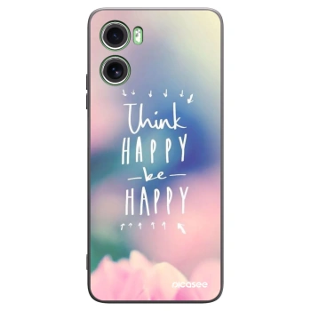 Picasee silikonowe czarne etui na Motorola Moto G06 - Think happy be happy