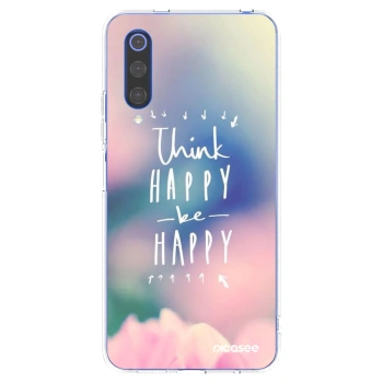 Picasee silikonowe przeźroczyste etui na Xiaomi Mi 9 SE - Think happy be happy