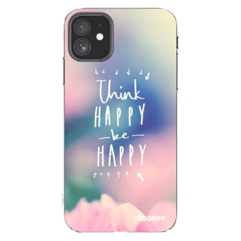 Picasee silikonowe przeźroczyste etui na Apple iPhone 11 - Think happy be happy