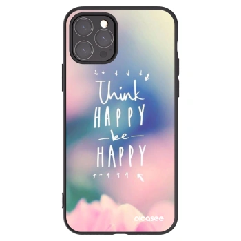 Picasee silikonowe czarne etui na Apple iPhone 11 Pro - Think happy be happy