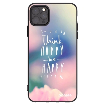 Picasee silikonowe czarne etui na Apple iPhone 11 Pro Max - Think happy be happy