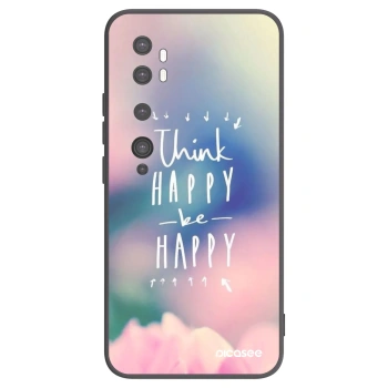 Picasee silikonowe czarne etui na Xiaomi Mi Note 10 (Pro) - Think happy be happy